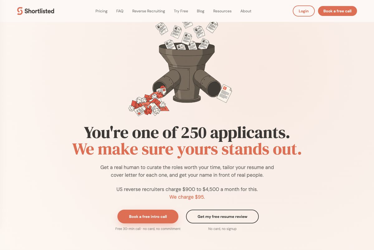 The shortlisted.today home page